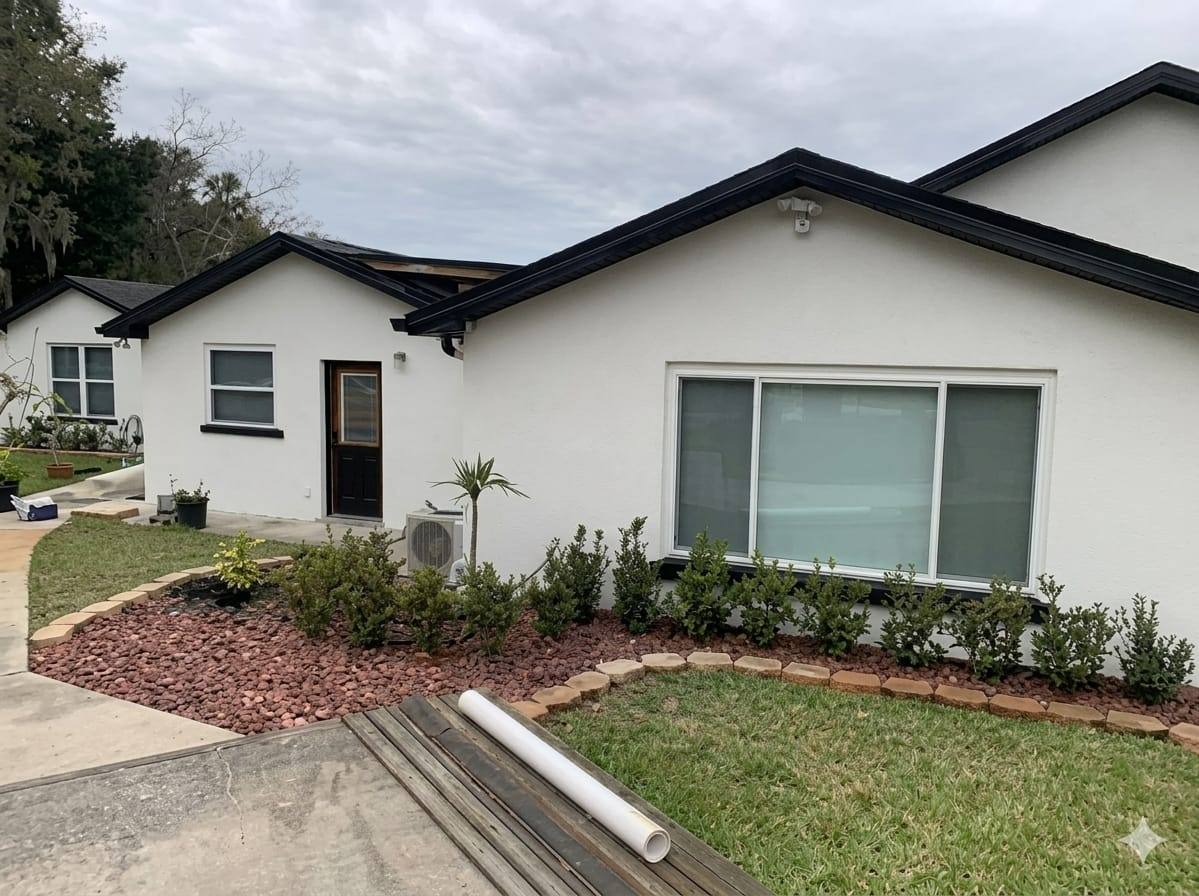 Repainted stucco home